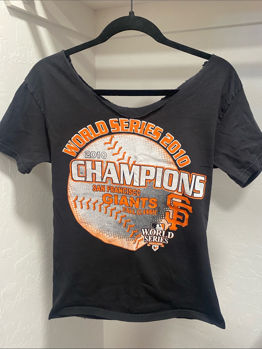 2010 San Francisco Giants World Series Champions Black Women's Vintage Tee